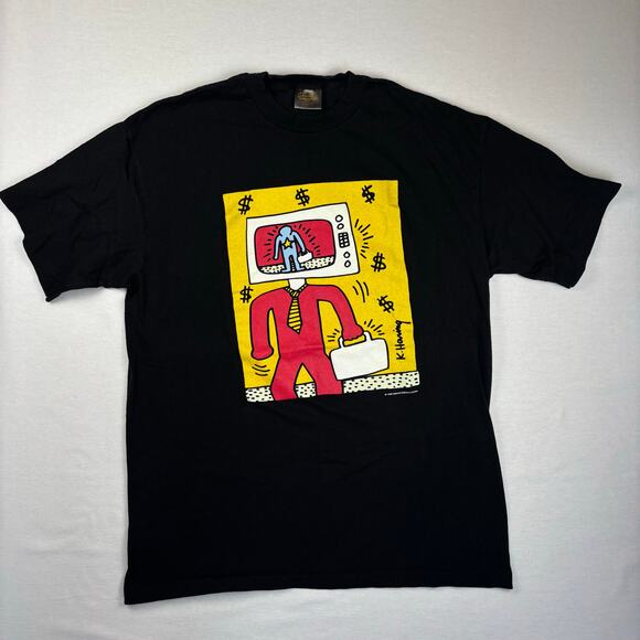 Vintage 1996 XL Keith Haring Special Limited Edition businessman tshirt - Picture 6 of 9